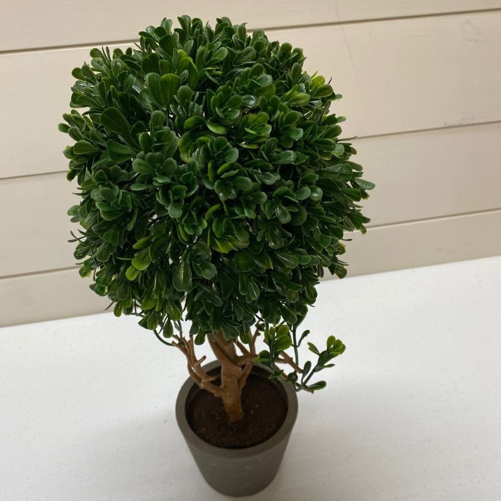 Green Faux 16” Topiary Tree in Pot - Picture 7 of 7